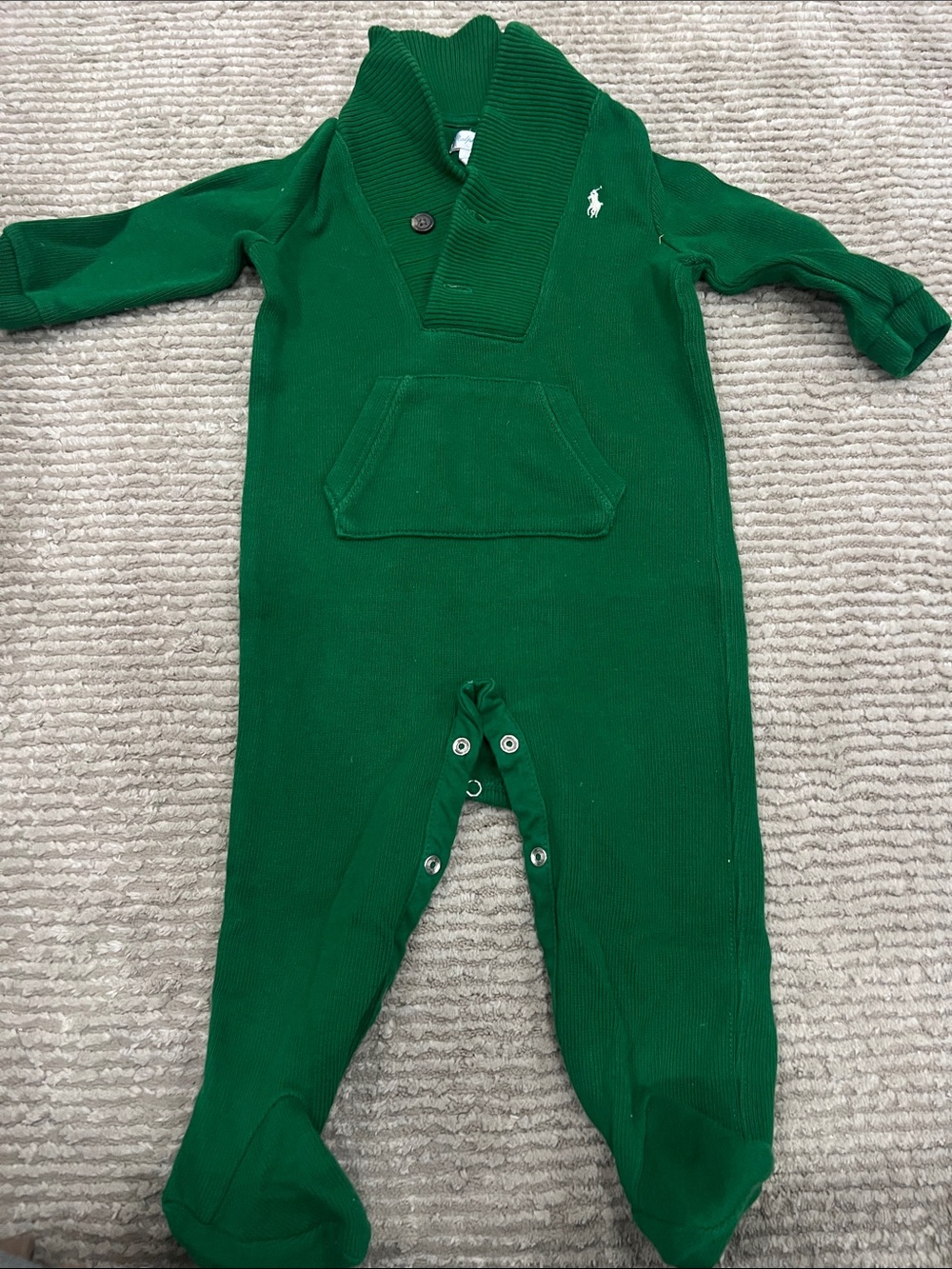 Polo by Ralph Lauren Green Collar Knit Footie